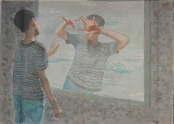 'Cõi vui' - 80 x 100 - Màu nước trên lụa - 2014